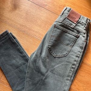 Vintage Lee’s Riveted Dark Green Denim Jeans